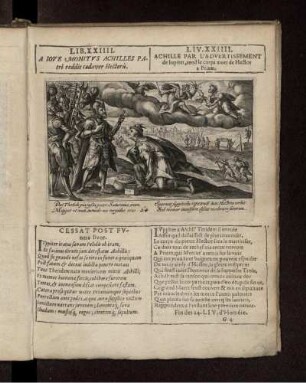 Liv. XXIIII. Achille par l'Advertissement de Iupiter, rend le corps mort de Hector a Priam