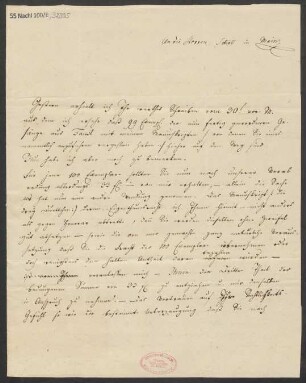 Brief an B. Schott's Söhne : 05.1833