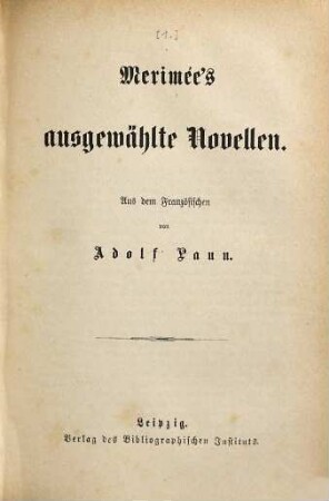 Merimée's Ausgewählte Novellen