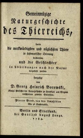 Bd. 4, Text: Von den Amphibien