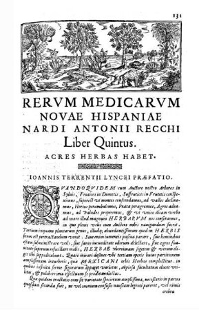 Rerum medicarum novae Hispaniae Nardi Antonii Recchi Liber Quintus. Acres herbas habet
