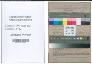 Entnazifizierung Wilhelm Utermann , geb. 29.01.1908 (Arzt)