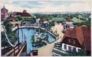 Vergnügungspark ; Wasserrutschbahn [Weltausstellung für Buchgewerbe und Graphik, Leipzig 1914 : Offizielle Ansichtskarte]