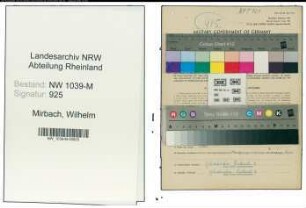 Entnazifizierung Wilhelm Mirbach , geb. 06.05.1901 (Gastwirt)
