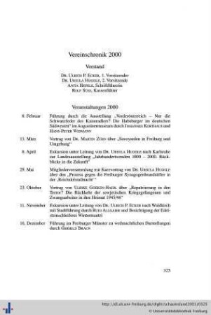Vereinschronik 2000.