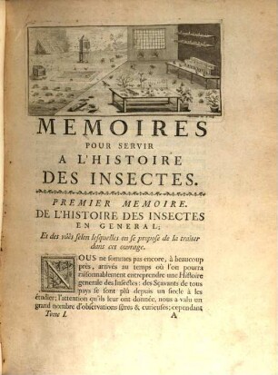 Memoires pour servir à l'histoire des insectes, 1. Sur les chenilles & sur les papillons