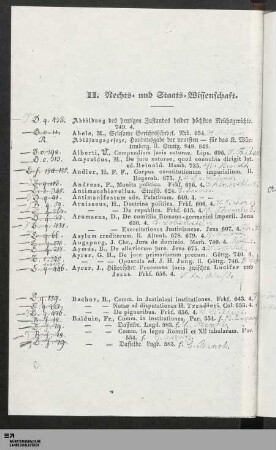 II. Rechts- und Staats-Wissenschaft