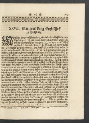 XXVIII. Mattheus Lang Ertzbischoff zu Saltzburg