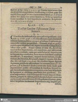 Cap. IV. Tractat Causam Efficientem Iuris Statutarii