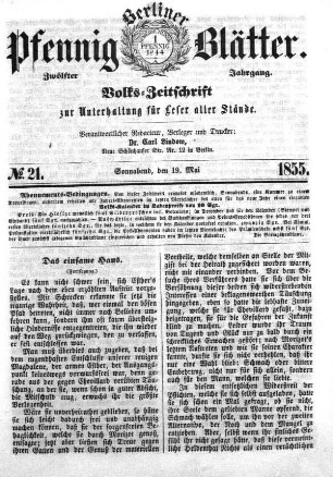 No. 21, Sonnabend, den 19. Mai
