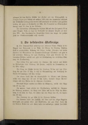 2. Die bestehenden Wasserzüge.