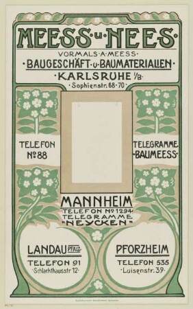 Meess und Nees. Baugeschäft und Baumaterialien