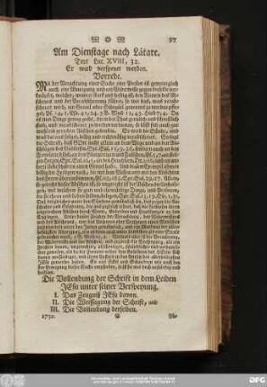 Am Dienstage nach Lätare. Text Luc. XVIII, 32.