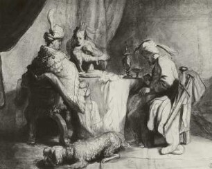 Ahasverus und Haman beim Mahl Esthers