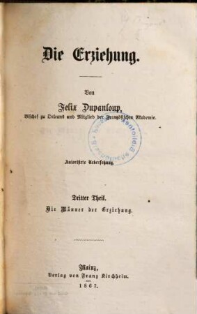 Die Erziehung, 3. Die Männer der Erziehung