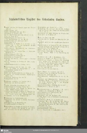 Alphabetisches Register des siebzehnten Bandes