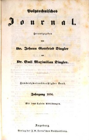 Polytechnisches Journal. 132. 1854