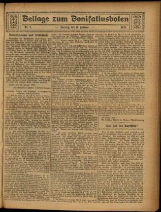 Zweite Ausgabe vom Sonntag, den 15. Februar 1925.