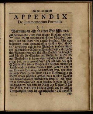 Appendix De Juramentorum Formulis.