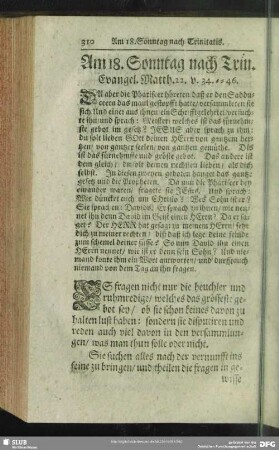 Am 18. Sonntag nach Trin. Evangel. Matth. 22. v. 34.-46.