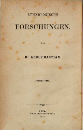 Ethnologische Forschungen und Sammlung von Material für dieselben, 2