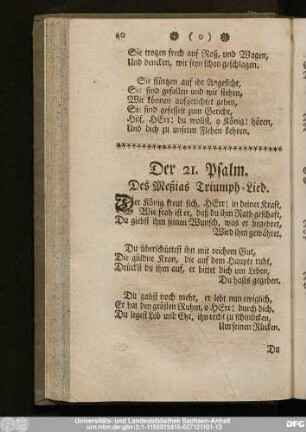 Der 21. Psalm. Des Meßias Triumph-Lied.