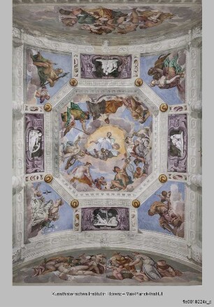 Villa Barbaro; Stanza dell'Olimpo : Der Olymp, die vier Elemente und Allegorien