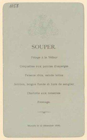 Menükarte : Souper