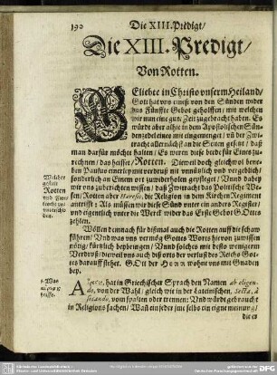 Die XIII. Predigt, Von Rotten : XIII. Predigt, Von Rotten