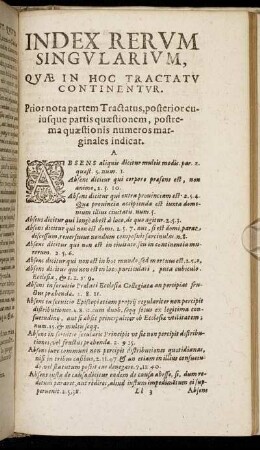 Index Rerum Singularium