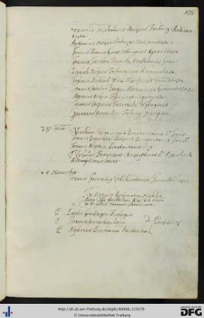 [fol. 186] Rektorat Wilhelm Jakob Rinck von Baldenstein und Prorektorat Johannes Fautsch 1647/48
