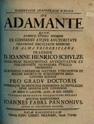Diss. inaug. med. de adamante