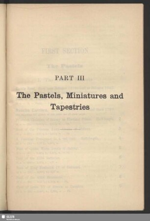 Part III The Pastels, Miniatures and Tapestries