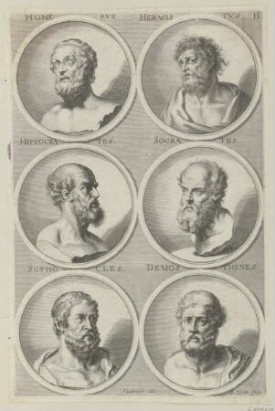 Gruppenbildnis des Homervs, des Heraclitvs, des Hippocrates, des Socrates, des Sophocles und des Demosthenes