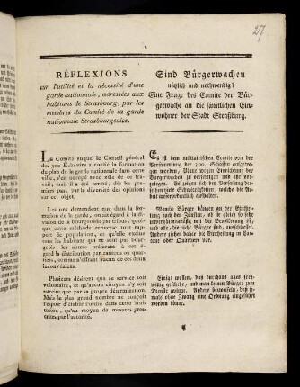 1-8, Sind Buergerwachen nuetzlich und nothwendig? ...