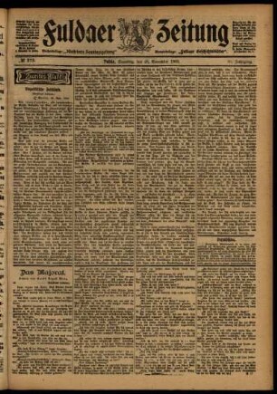 Zweite Ausgabe vom Samstag, den 28. November 1903.