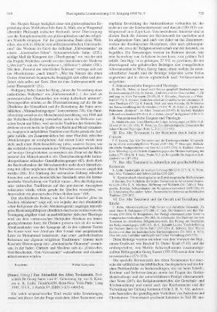 719-721 [Rezension] Zur Aktualität des Alten Testaments