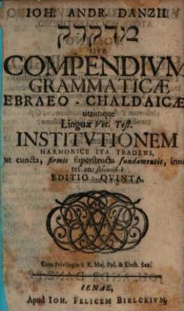 Compendium Grammaticae Ebraeo-Chaldaicae