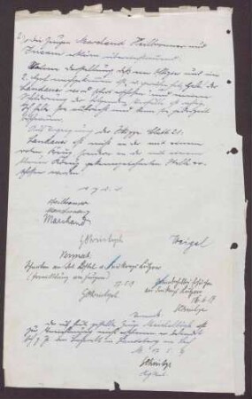 Erklärung der Zeugen Max Heilbronner, Fernsprecher beim Freikorps Weilheim, und Hans Insam, Fernsprecher beim Freikorps Weilheim, dass ihre Darstellung über die Umstände bei der Erschießung Landauers stimmen