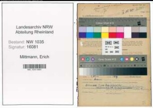 Entnazifizierung Erich Mittmann , geb. 01.07.1902 (Steiger)