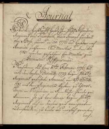 Tagebuch des Regiments von Bose