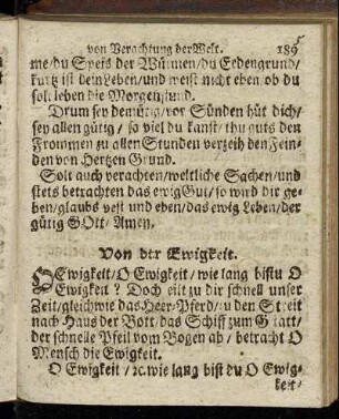 Von der Ewigkeit.