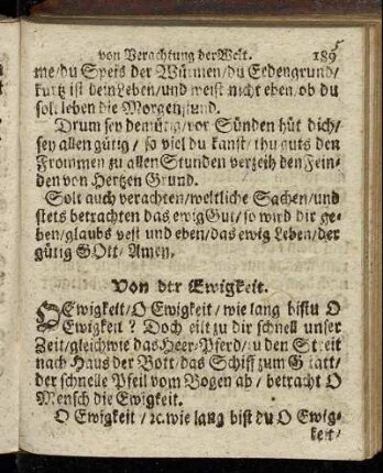 Von der Ewigkeit.
