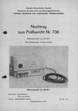 Elektrozaungerät EZK 20/1