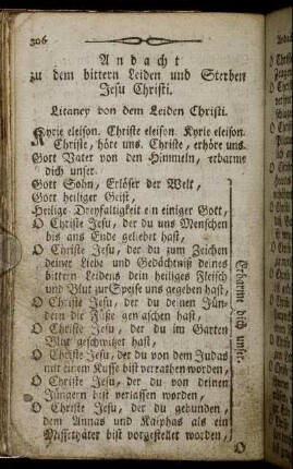 Andacht zu dem bittern Leiden und Sterben Jesu Christi. - Gebet um einen seligen Tod.