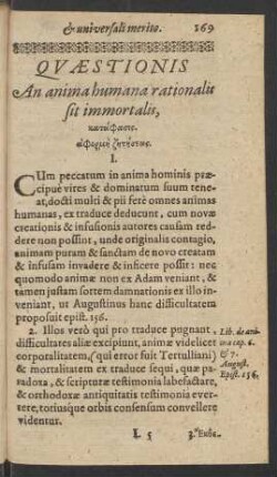 Quaestionis An anima humana rationalis sit immortalis,