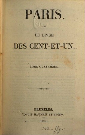 Paris, ou le livre des cent-et-un, 4