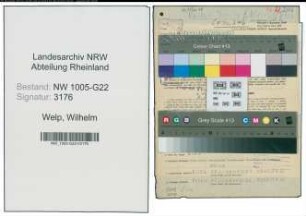 Entnazifizierung Wilhelm Welp , geb. 07.01.1891 (Baecker)