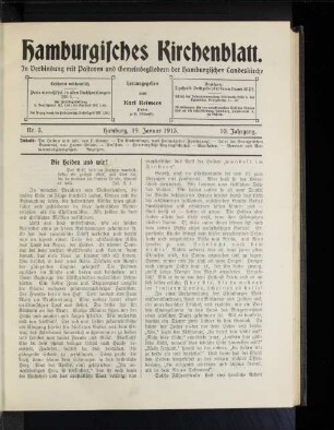 Nr. 3. Hamburg, 19. Januar 1913. 10. Jahrgang.