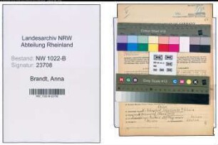 Entnazifizierung Anna Brandt , geb. 05.09.1895 (Naeherin)